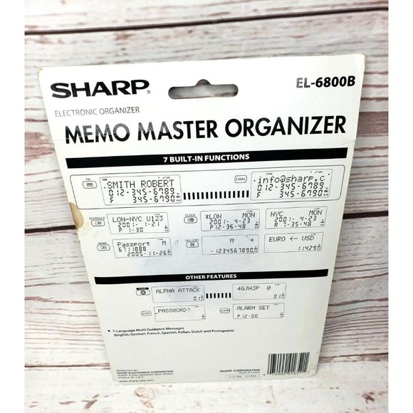 Sharp Memo Master Electronic Organizer EL-6800B 3 Line Display EL-6800B - Picture 2 of 6